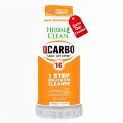 Herbal Clean Qcarbo 16 Orange Fast-Acting Detox Drink