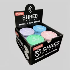 Shred Master Hemp Grinder - 2-Piece Magnetic, 12-Pack Pastel