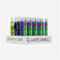 White Rhino 2-in-1 Quartz Chillum Straw 25-Pack