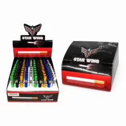 STAR WING Push Top Metal Smoking Pipe - 100 Count